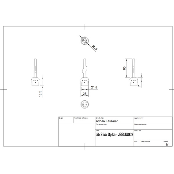 2026 Sailwell UK 3D Printed Jib Stick Spike jssuu02